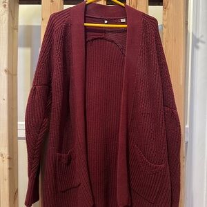 Anthropologie Burgundy Cardigan